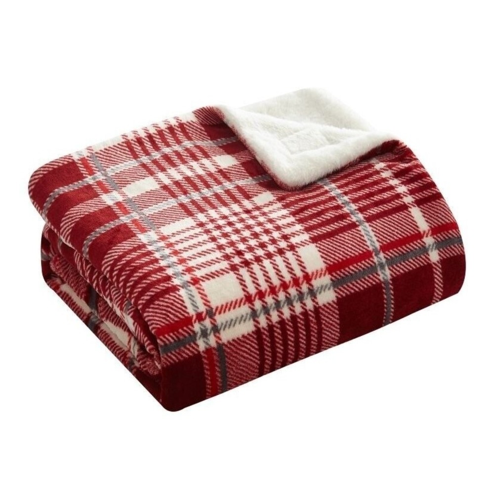 Dearfoams Throw NWT 50x60 Red/Maroon Polyester Super Soft